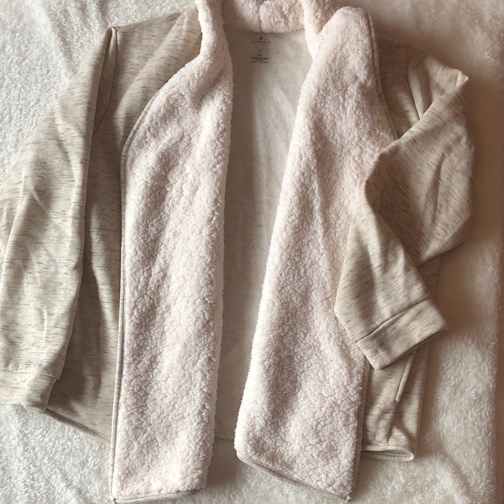 St. John's Bay Cream and Beige Cardigan